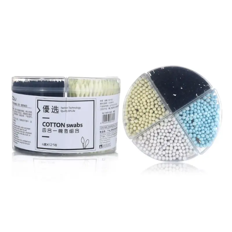 

500Pcs 4 Colors Disposable Double Head Cotton Swab Buds Makeup Supplies Sticks Compacted Tips Ear Cleaning Tools Cosmetic