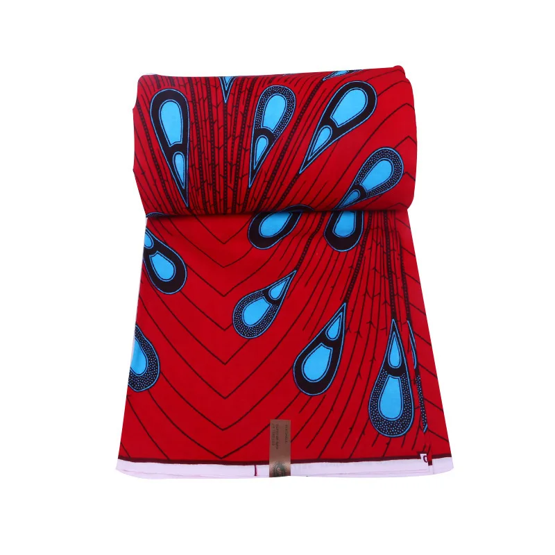 Красная настоящая восковая Африканская Хлопковая ткань Анкара ткань высокого качества африканская восковая печатная ткань для женского платья