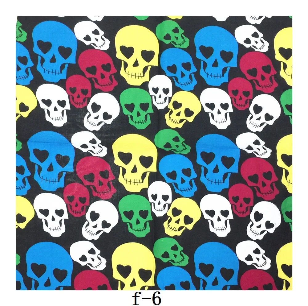 55*55cm New Fashion  Hip Hop Cool Biker Cycling Cotton Black Skull Bandana Skull Headbands Headwear for Men mens red scarf Scarves