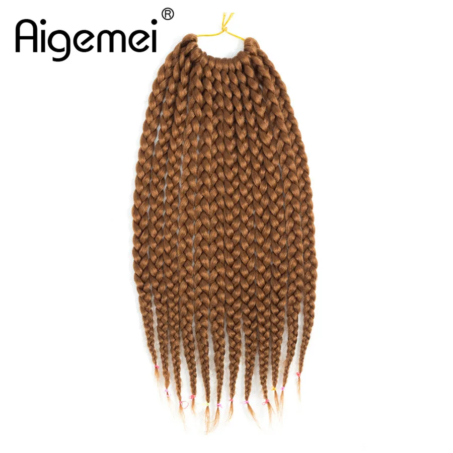 

Aigemei 80g-90g 14 Inches/pc Medium Box Braids Crochet Hair Extensions Crochet Braids High Temperature Fiber Synthetic Braiding