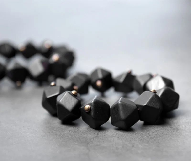 Black Ebony Vintage Copper Bracelet Handmade Brass Jewelry For Men Women OM Prayer Unisex Geometric Fashion Bangle (14)