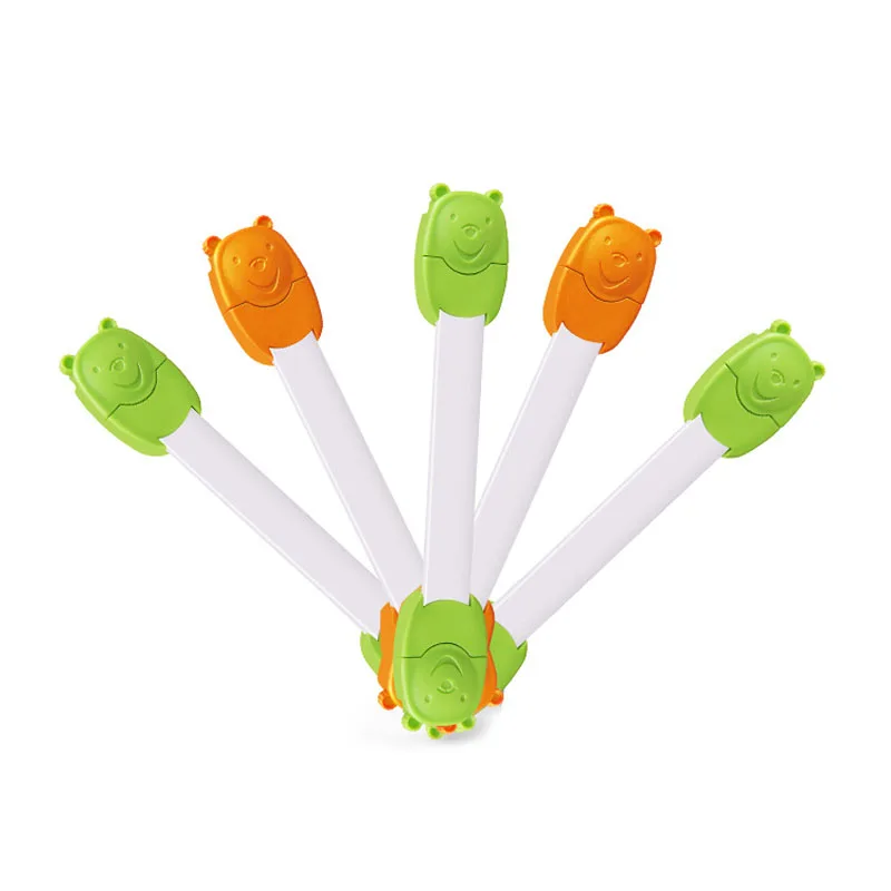 

Hot Sale 10pcs Children Safety Locks Double Button Protection For Drawer Cabinet Refrigerator