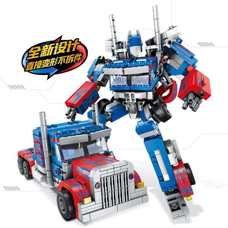 621018 трансформация 2в1 Optimus преобразование Прайм робот автомобиль большой грузовик детские конструкторы модели совместимые подарки
