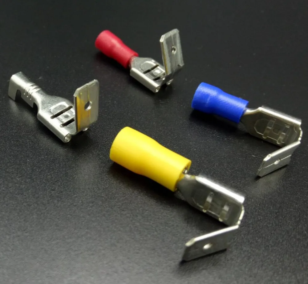 

20x Crimping Connectors Piggyback Female Spade Connector Terminals Brass printed with Sn