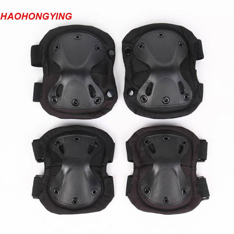 

HAOHONGYING 4pcs/Set Of Kneepad CS Tactical Armor Knee Pads Elbow Climbing Field Pulley Riding Exercise Sports Protective Gear