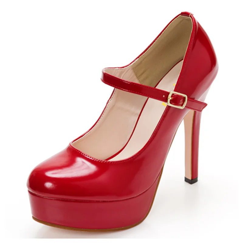 FSJ/Новые осенние классические женские туфли лодочки Mary Janes на платформе черного