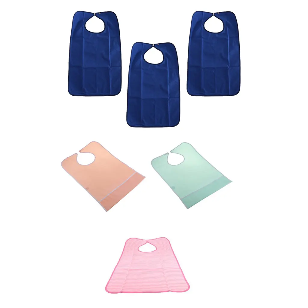 3pcs Waterproof Crumb Catcher Bib Meals Eating Protector Disability Patient Aid Apron for Feeding