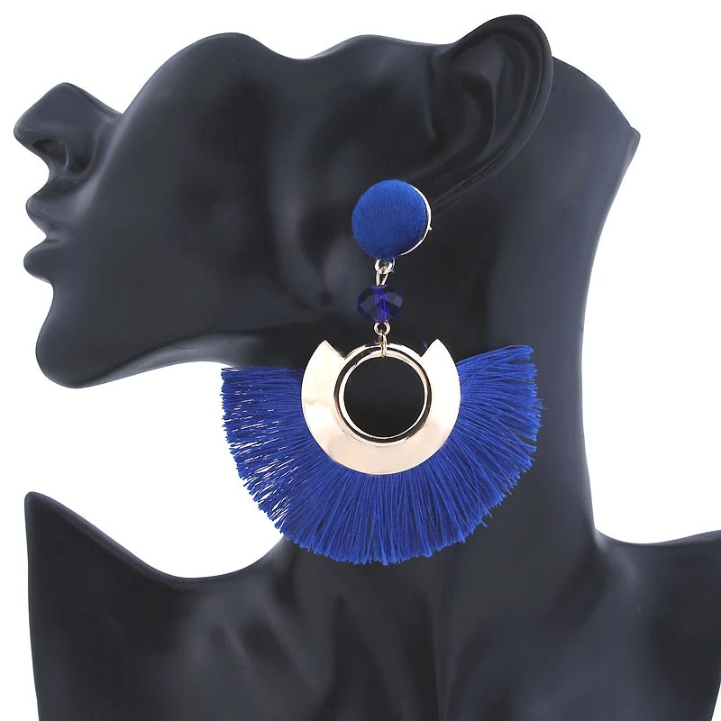 Bohemian Big Tassel Drop Earrings For Women Lady Female Fringe Handmade Brincos Statement Fashion Woman 2019 Jewelry | Украшения и
