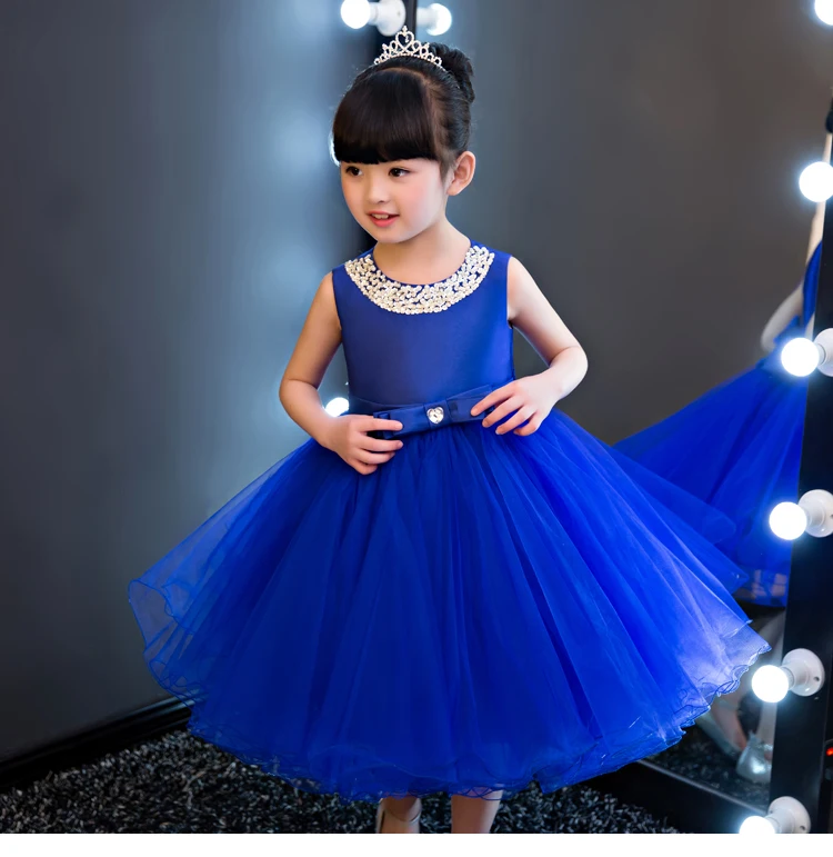 Aliexpress com Buy Glizt Royal  blue  Kids Girls Party 