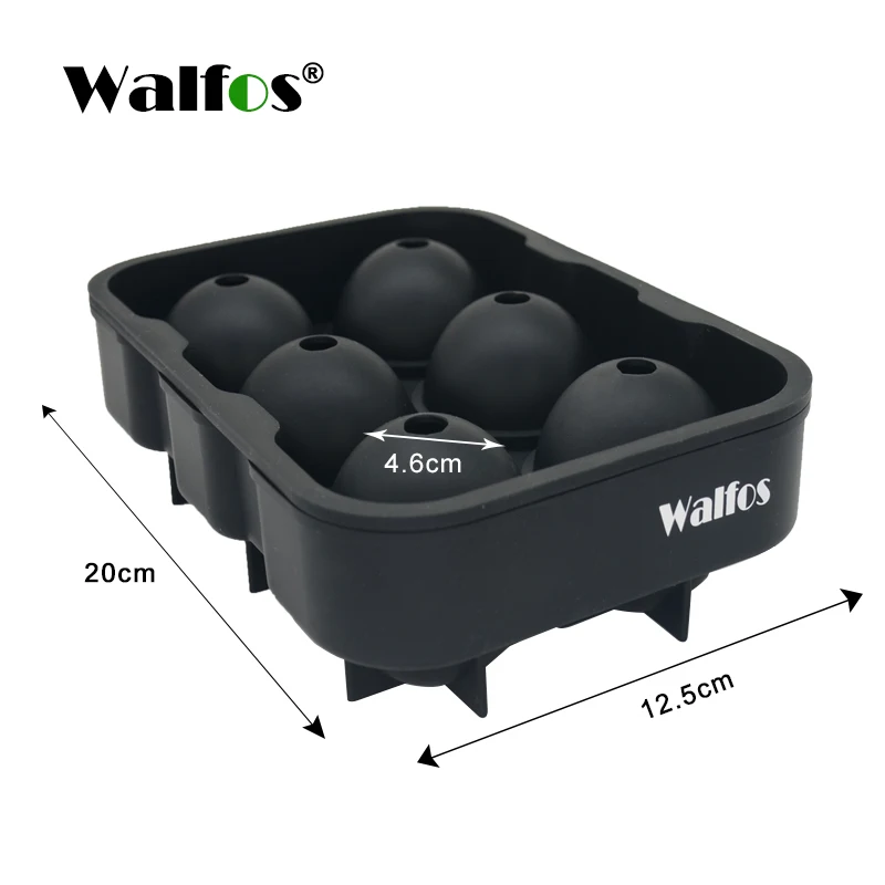 ice ball WALFOS, большой размер, 6 ячеек, форма для ледяных шаров, силиконовая форма для льда, лотки для льда, ледяной шар для виски, 6 силиконовых формочек, для приготовления, вечерние, для бара - Цвет: ice ball