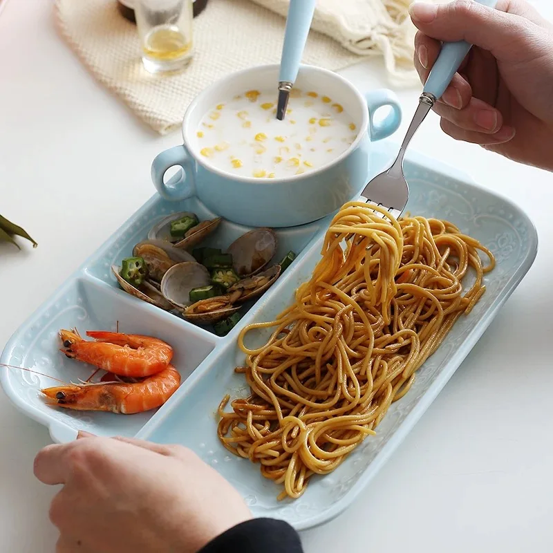 New Ceramic Children's Tableware Infant Cute Feeding Plate Fruit Dishes Kids Pink White Divided Placemat Toddler Plate Bowl Chil New Ceramic Children's Tableware Infant Cute Feeding Plate Fruit Dishes Kids Pink White Divided Placemat Toddler Plate Bowl Chil