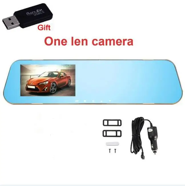 Автомобильная Dvr камера 4,3 дюймов Full HD 1080P Dash Cam Авто регистратор двойной объектив ночного видения с камерой заднего вида видео рекордер - Название цвета: one lens camera