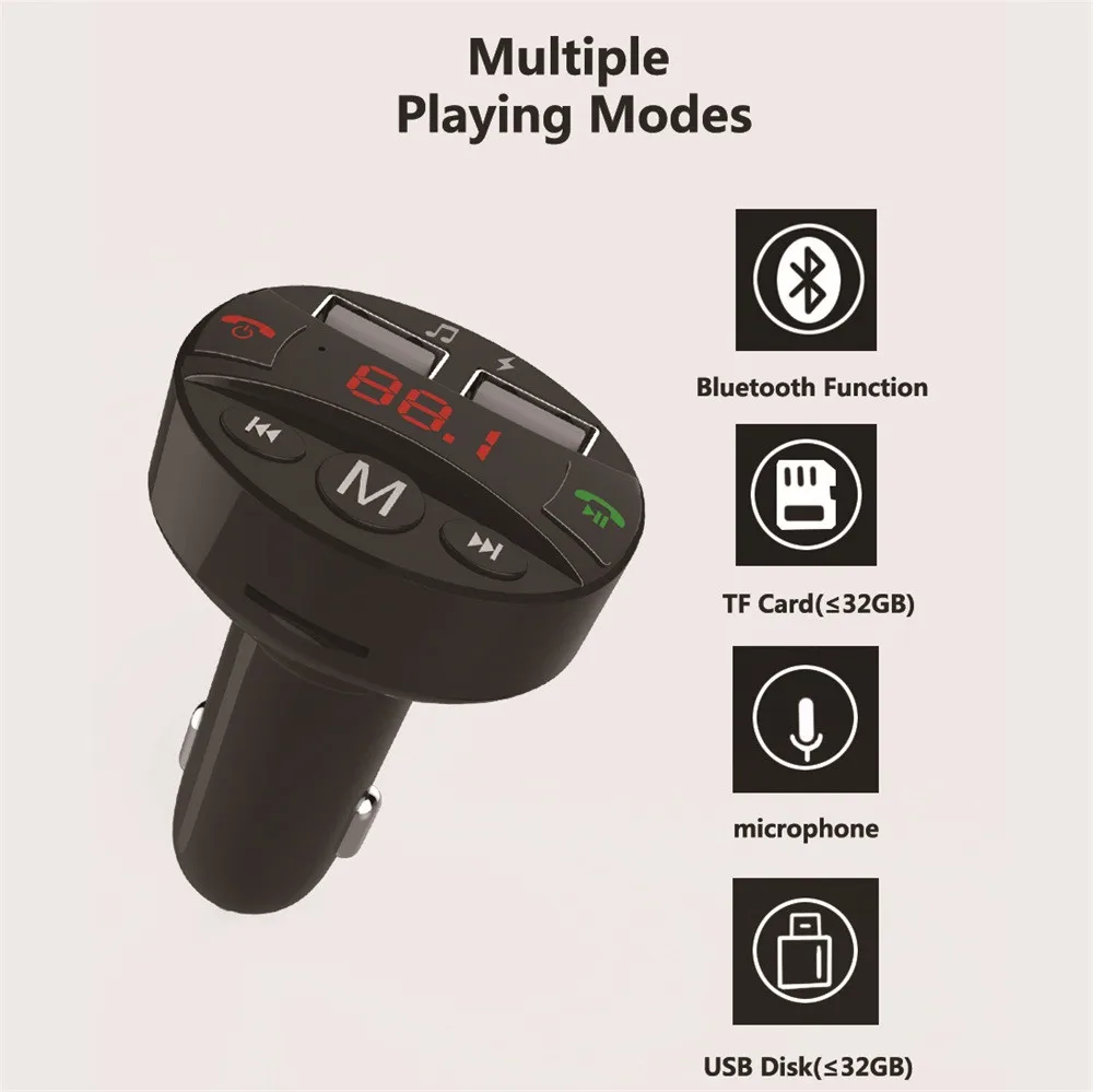 Bluetooth автомобильный комплект беспроводной fm-передатчик двойной USB зарядное устройство аудио mp3-плеер FM36 оснащен функцией Bluetooth 20190704