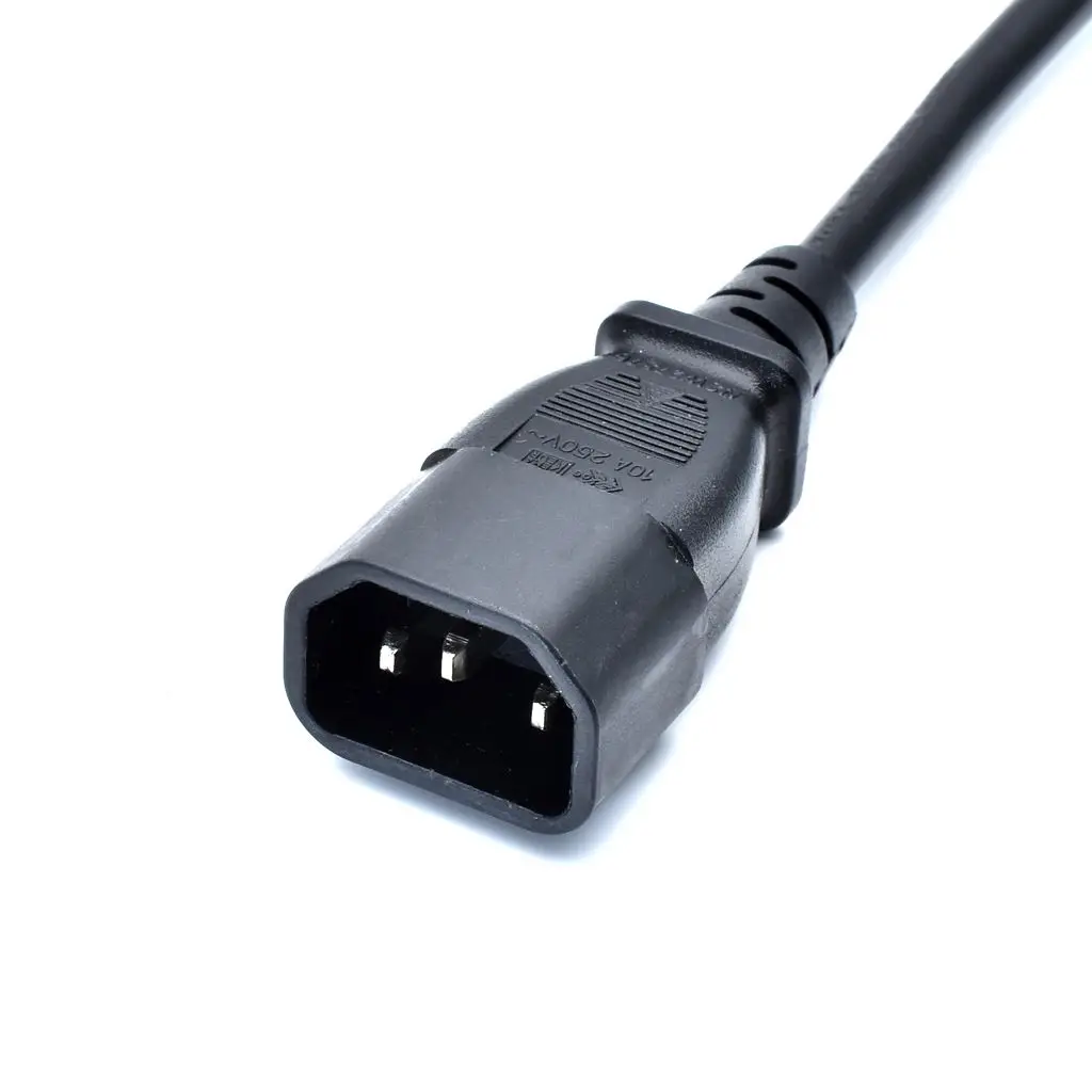 Удлинитель кабеля питания IEC 320 C14 штекер 3 способа C13 Женский Y Тип сплиттер шнур питания, C14 до 3 способа C13, 250 В/10А 1 шт
