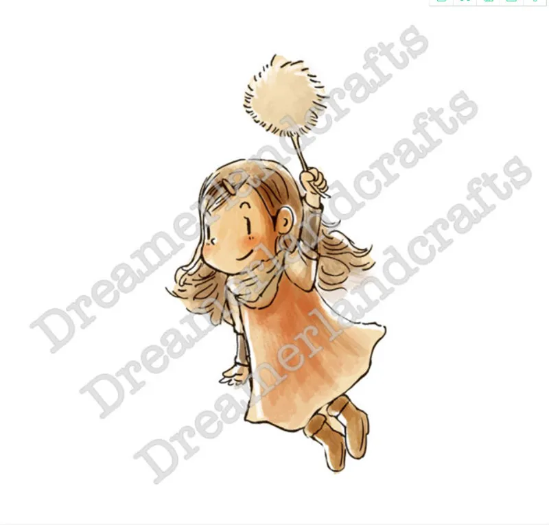 

10x6 Girl holding a balloon Transparent Clear Stamps Silicone Seals for DIY scrapbooking photo album Card Making