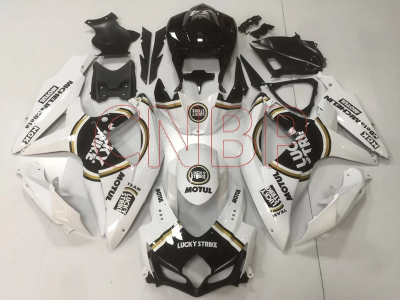 Пластиковые обтекатели GSXR 600 2008 2010 K8 Белые Черные GSXR750 наборы обтекателей GSX R600 2009