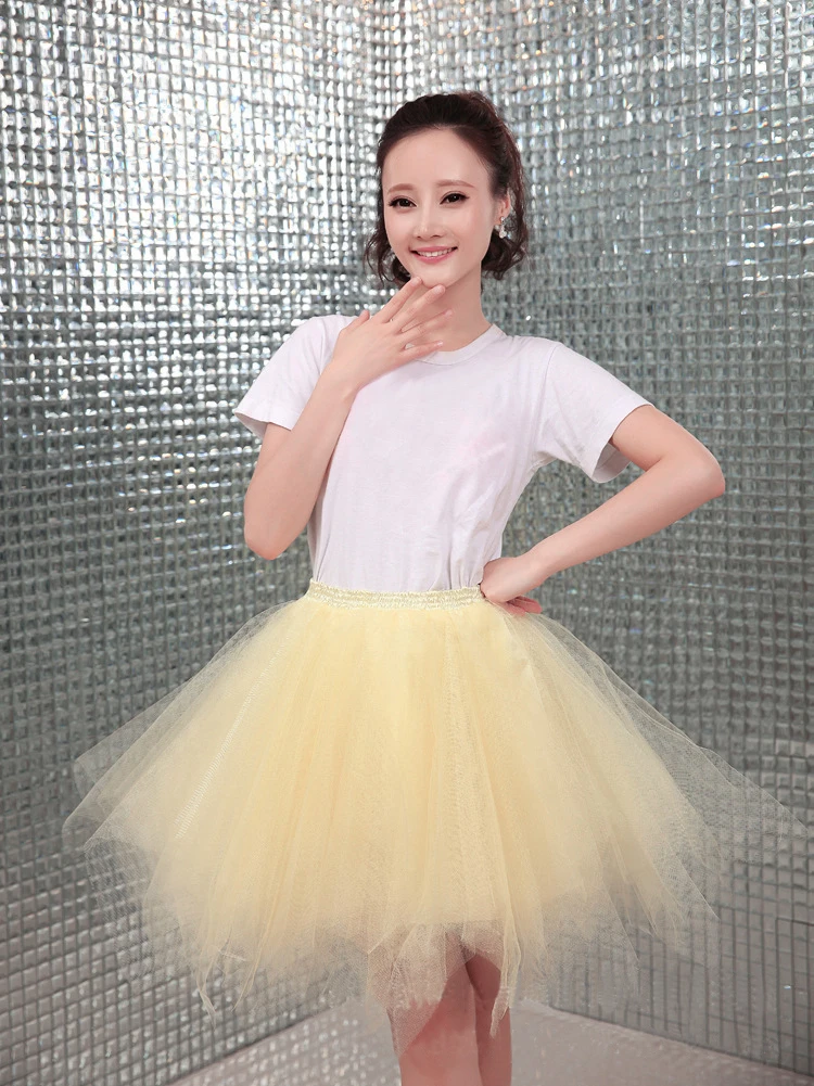 Фатиновые юбки для женщин женские Высокое качество эластичный стрейчевое платье-пачка из тюля девочка четырехслойные летние женские взрослых юбка-пачка со складками Мини-юбки