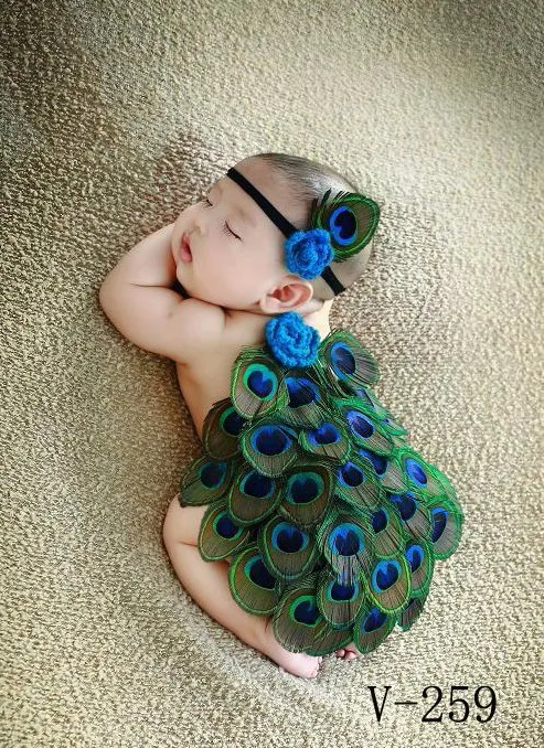 Мягкий костюм новорожденного ребенка Фотография реквизит Павлин косплей платье младенческой девочки и мальчика вязать крючком