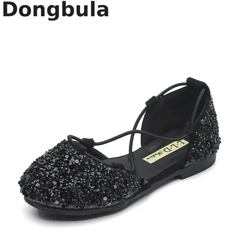 2019 Summer Kids Sandals For Girls Princess Shoes Fashion Little Girl Sandals Shiny Rhinestones Children's Baotou Dance Shoes