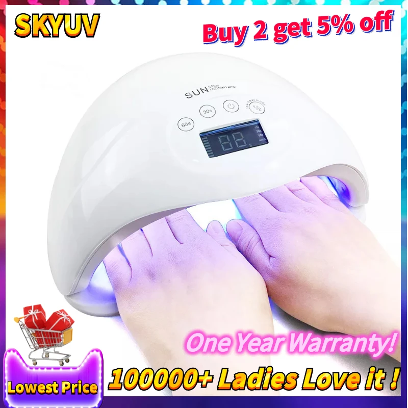 

SUN5 Plus UV LED Lamp 48W Nail Fast Dryer Machine Nail Lamp for Curing UV Gel Varnish With Sensor Smart Timer Lamp