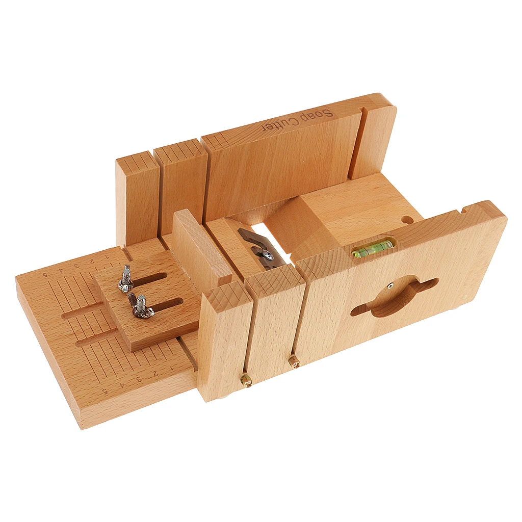 4pcs/set Multifunctional Soap Cutter Planer, Silicone Soap Mold Loaf with Wood Box, Wavy & Straight Stainless Steel Soap Cutter
