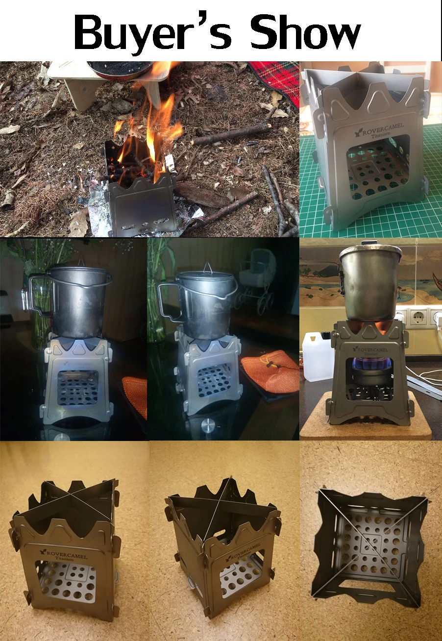 EDC Мульти инструменты Сверхлегкий титановая деревянная плита Открытый Кемпинг мульти-топливо спиртовая плита портативный барбекю плита