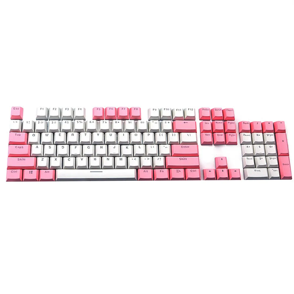 Колпачки для механических клавиш Cherry MX Switch keyboard полупрозрачные двойные колпачки PBT 104 для cherry/Kailh/Gateron 416#2 - Цвет: B