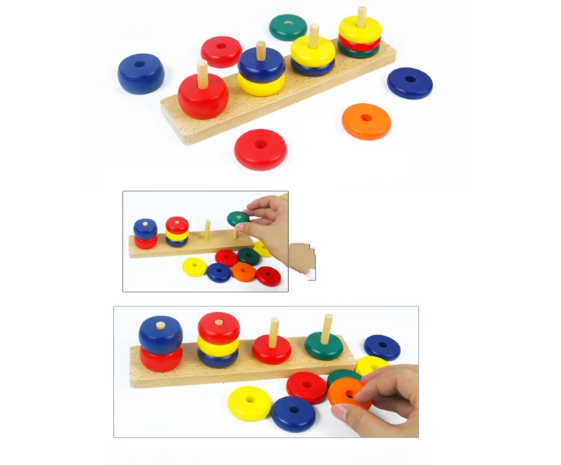 8 шт материалы montessori цилиндр образовательные игрушечные блоки деревянные учебных пособий геометрическая форма Детский обучающий набор комбинаций