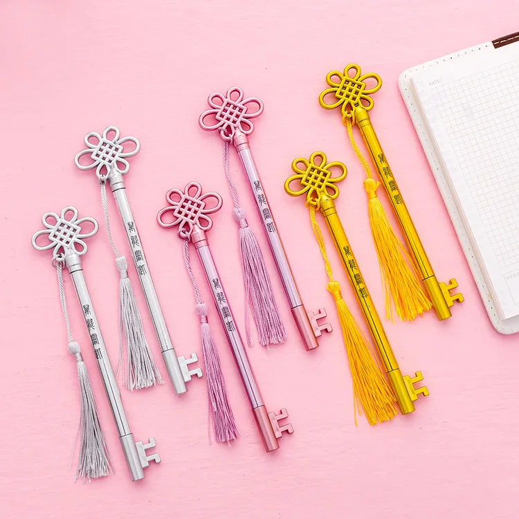 1PCS New Cute Key Shape Gel Pen Student Stationery Novelty Gift School Material Office Supplies