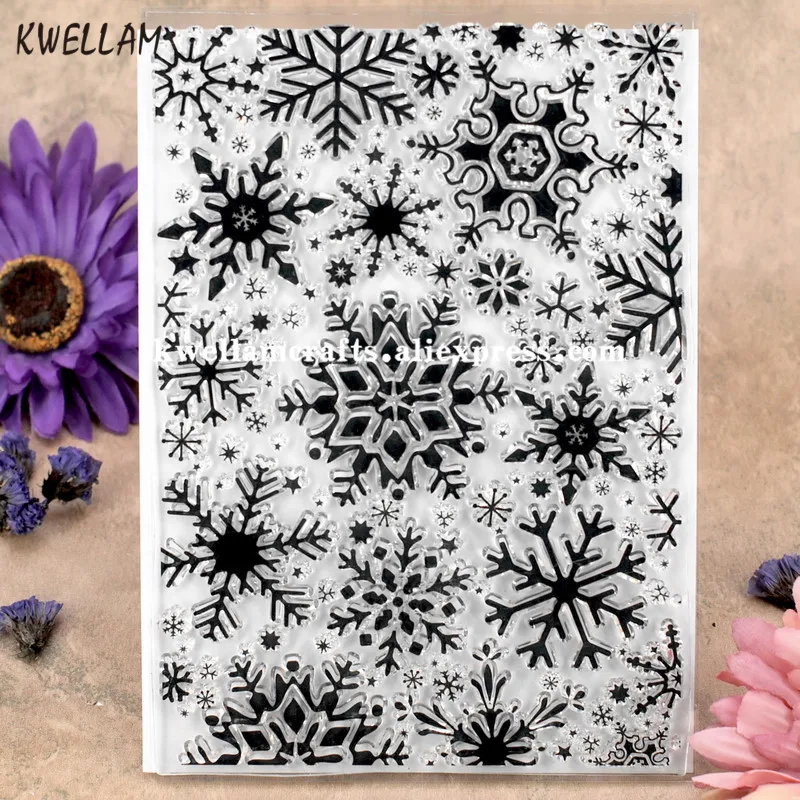 

Snowflake Background Merry Christmas Deco Scrapbook DIY photo cards rubber stamp clear stamp transparent stamp 12x17cm 7101430