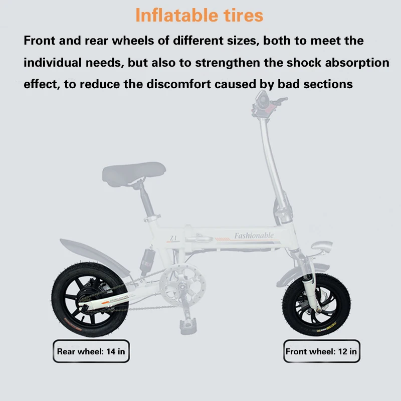 Cheap 14inch folding electric bike mini lithium battery bicycle Portable adult  powered motorcycles Two-disc brakes electric bicycle 6