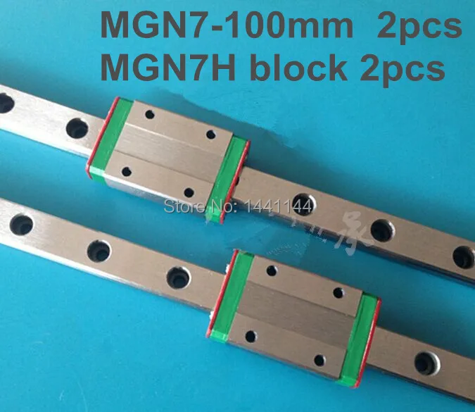 

Kossel Pro Miniature 7mm linear slide :2pcs MGN7 - 100mm rail+2pcs MGN7H carriage for X Y Z axies 3d printer parts