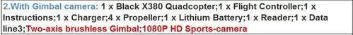 Профессиональный радиоуправляемый Дрон X380 дальний fpv Дрон GPS 2,4G rc Квадрокоптер RTF Безголовый режим бесщеточный двигатель дистанционное управление Радиоуправляемый Дрон - Цвет: with Gimbal camera