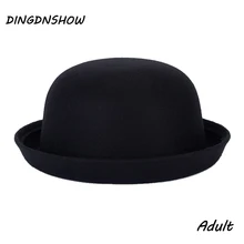 [DINGDNSHOW] Мода Винтаж Fedora леди милые трендовые шерстяные кепки фетровая шляпа Боулер Дерби гибкие шляпы фетровые шляпы для женщин
