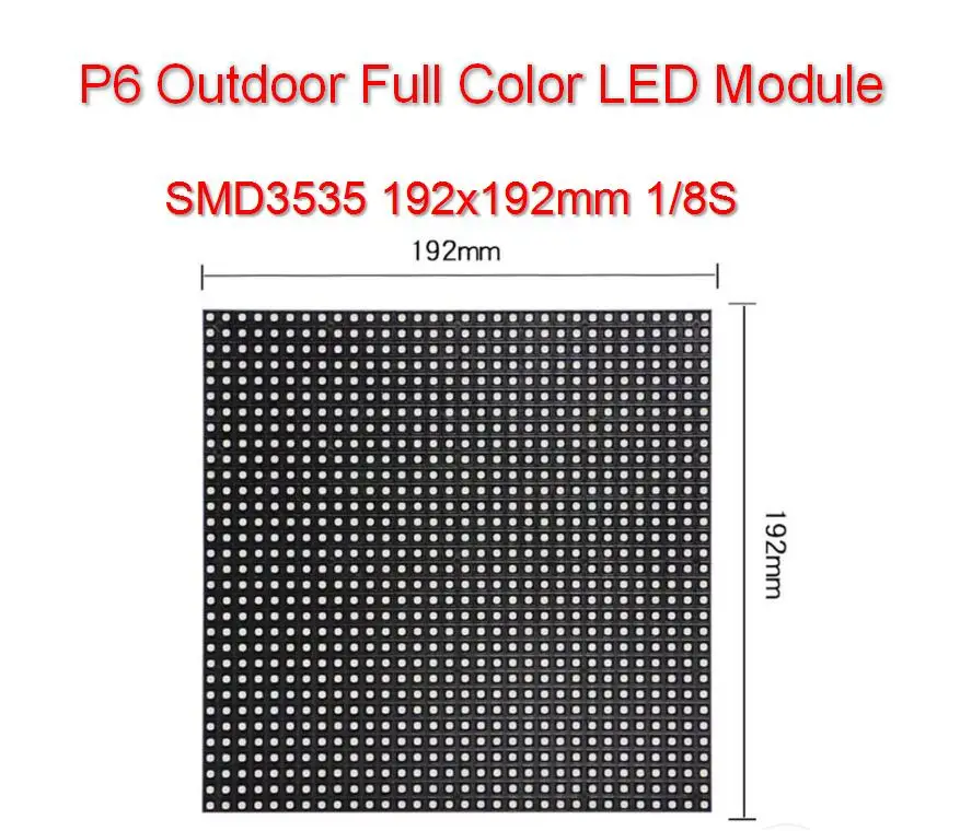 P6 наружный модуль 192*192 мм SMD3535 32*32 точек 1/8S Водонепроницаемый экранная панель на светодиодах для рекламы светодиодный экран дисплея