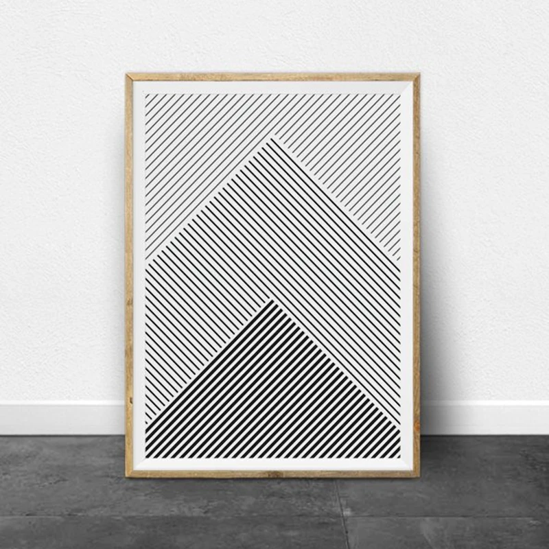 

Geometric Black and White Stripes Canvas Art Poster Prints Modern Minimalist Lines Art Painting Wall Picture Home Room Decor