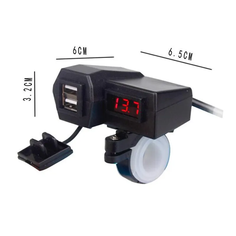 Водонепроницаемый USB адаптер для зарядки мотоцикла 3 1 А автомобильный источник