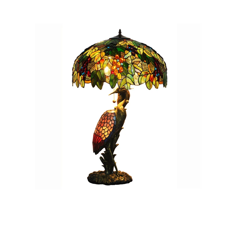 Настольная лампа Tiffanylamp роскошная витражная птица высокий Настольный светильник