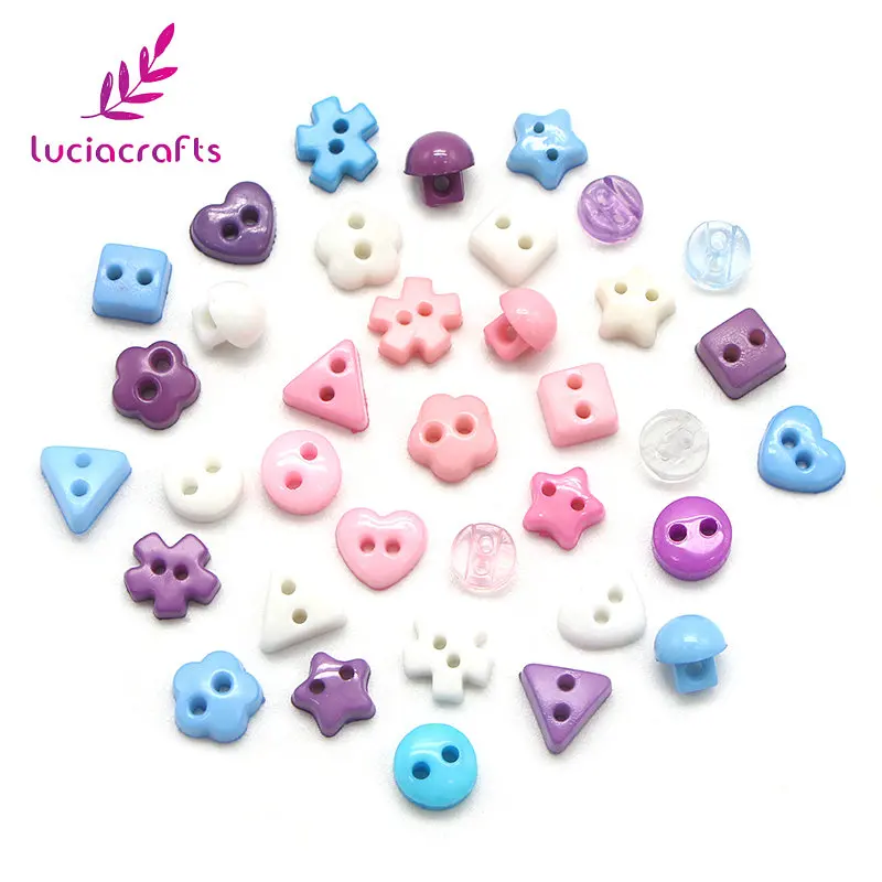 

Lucia crafts 50pcs Mixed style 2 Holes Acrylic Buttons Scrapbooking Garment Decorative Button DIY Sewing Accessories E0411
