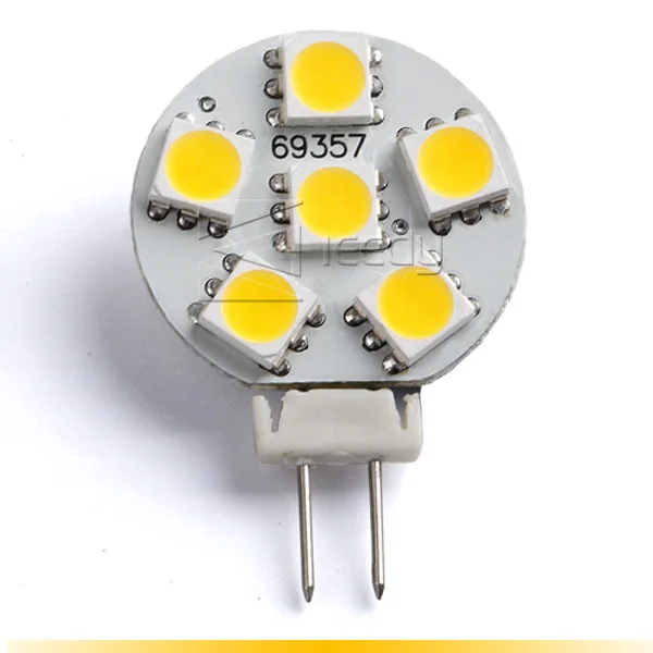 G4 6LED light, LED flat wafer PCB, LED Disc Type with side Pinsin LED