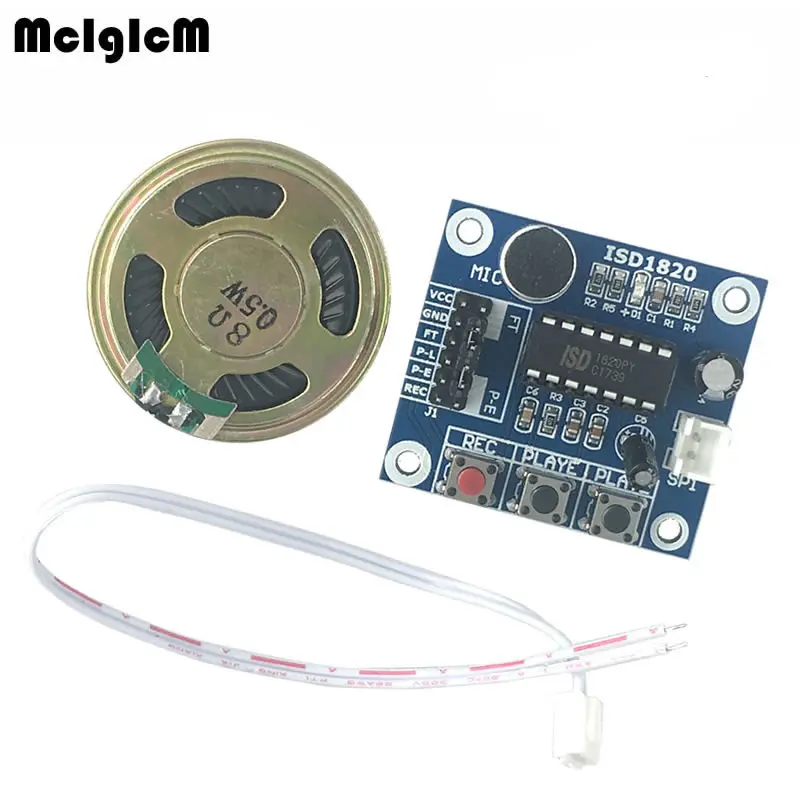 

MCIGICM 1set ISD1820 recording module voice module the voice board telediphone module with Microphones + Loudspeaker
