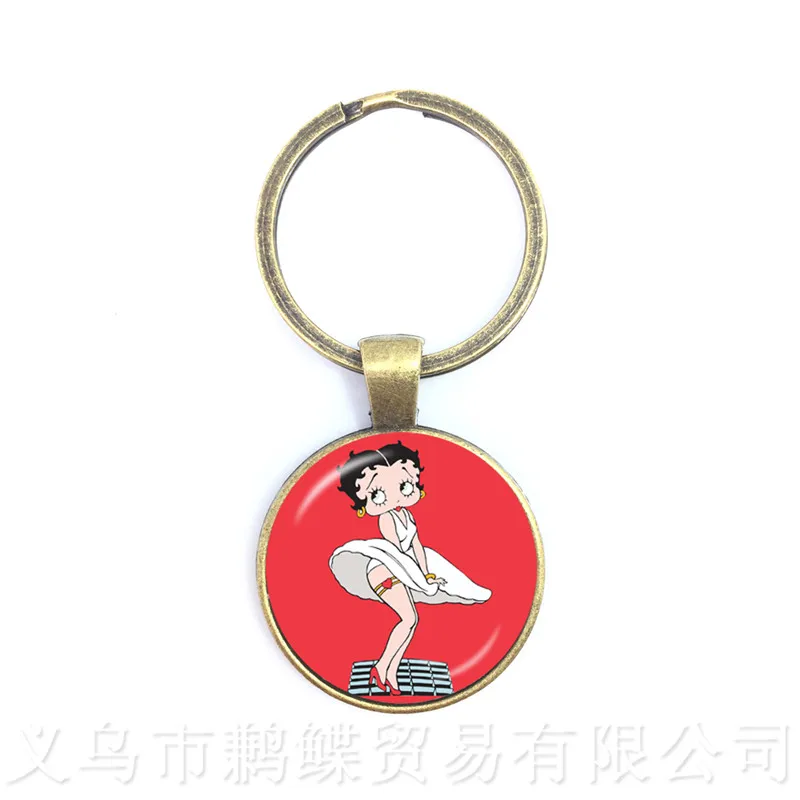 Новинка 2018 сексуальная серия Betty Boop стеклянный кабошон брелок ручной работы