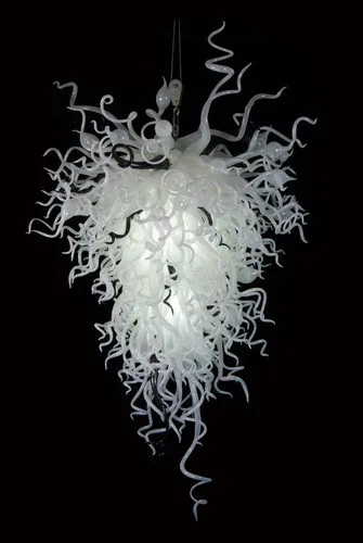 

Modern Crystal Chandelier Light 100% Mouth Blown Borosilicate White Glass LED Chandelier Light for Living Room Art Decoration
