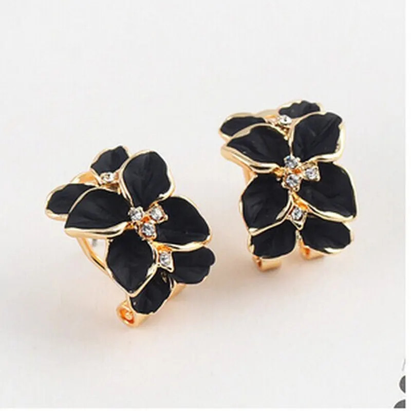

2018 new fashion exquisite rose zircon flower earrings for women ED280
