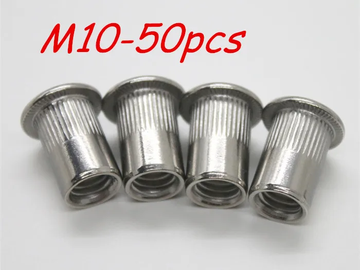 

M10 Metric thread 304 Stainless Steel Rivet Nut Rivnut Inserts Nut 50Pcs/Lot Free Shipping