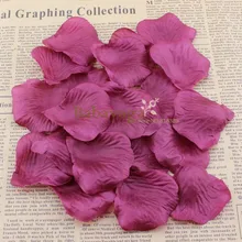 1000X ткань шелковые цветочные лепестки роз для Свадьбы вечерние украшения конфетти для украшения стола бордовые цвета