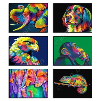 

DIY Diamond Embroidery Full Square / Round Diamond Painting Needlework 5D Diamond Mosaic Colorful Animals Wall Decoration Paint