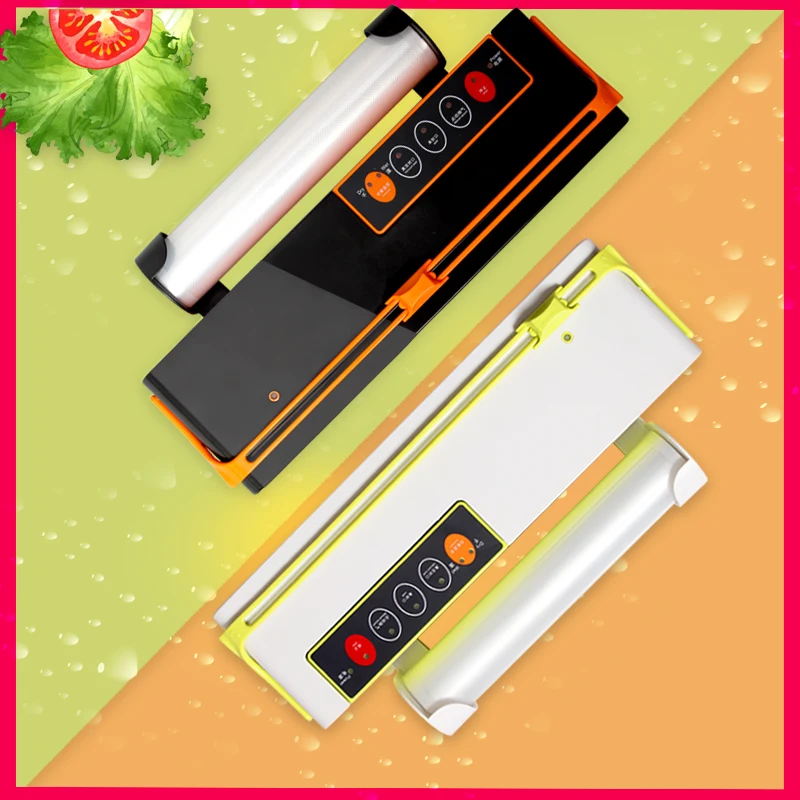 US $54.15 WOMSI Vacuum Packing Machine Mini Automatic Food Vacuum Sealer Own Cutting Knife Bag Slot Vacuum Packer Including 10Pcs Bags