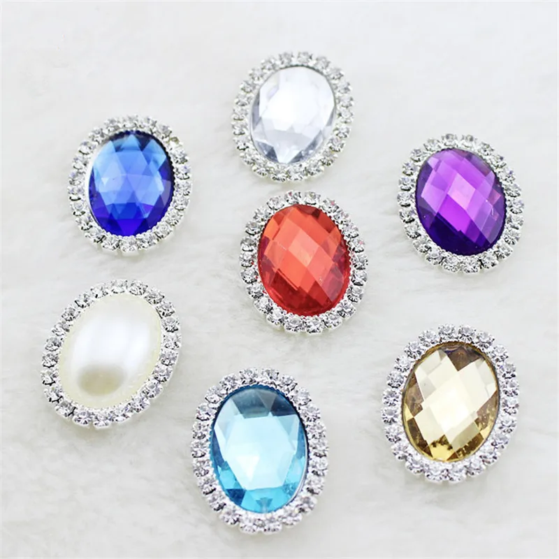 20 шт. 2 4*1 9 см овальные пуговицы цепочки со стразами|button diy|accessories diydiy accessories |