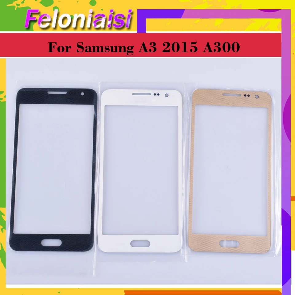 

10Pcs/lot For Samsung Galaxy A3 2015 A300 A300H A300F A300M A3000 Touch Screen Front Glass Panel TouchScreen Outer Glass Lens